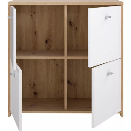 UNICORN Dresser white brown dark gray Width 77.2 cm Depth 29.6 cm Height 77.5 cm