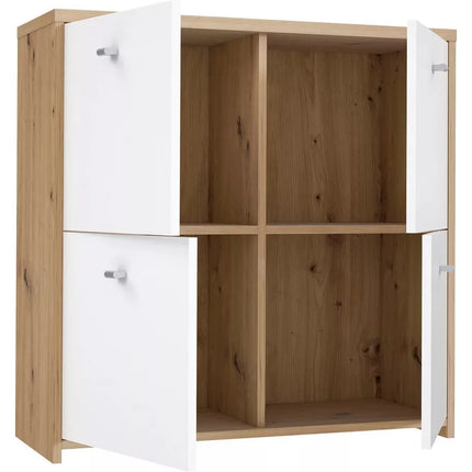 UNICORN Dresser white brown dark gray Width 77.2 cm Depth 29.6 cm Height 77.5 cm