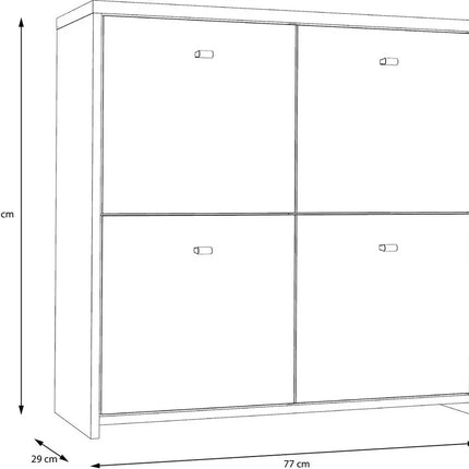 UNICORN Dresser white brown dark gray Width 77.2 cm Depth 29.6 cm Height 77.5 cm