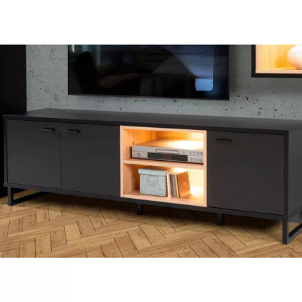 UNICORN TV furniture wall unit black brown Width 175 cm Depth 41.5 cm Height 55.2 cm