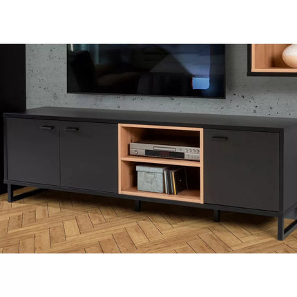UNICORN TV furniture wall unit black brown Width 175 cm Depth 41.5 cm Height 55.2 cm