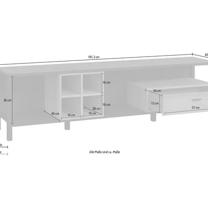 UNICORN TV furniture wall unit black brown 181 cm