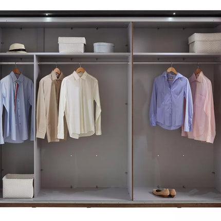UNICORN Wardrobe sliding door cabinet with lighting modern black oak dark brown Width 270 cm Depth 61 cm Height 210 cm