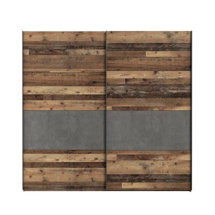 UNICORN Wardrobe sliding door wardrobe country style dark brown dark gray Width 220 cm Depth 61 cm Height 211 cm