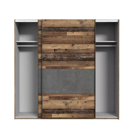 UNICORN Wardrobe sliding door wardrobe country style dark brown dark gray Width 220 cm Depth 61 cm Height 211 cm