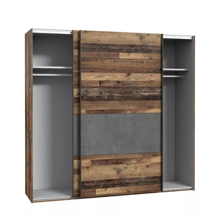 UNICORN Wardrobe sliding door wardrobe country style dark brown dark gray Width 220 cm Depth 61 cm Height 211 cm