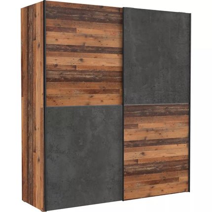UNICORN Wardrobe country brown matt black Width 170.2 cm Depth 61.2 cm Height 190.5 cm