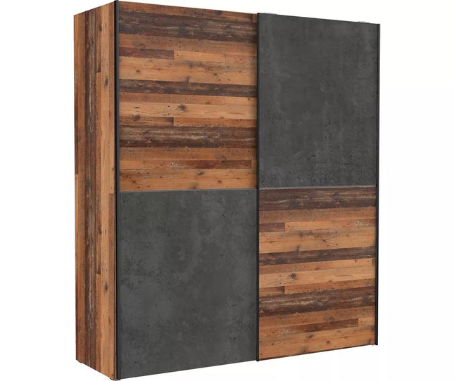 UNICORN Wardrobe country brown matt black Width 170.2 cm Depth 61.2 cm Height 190.5 cm