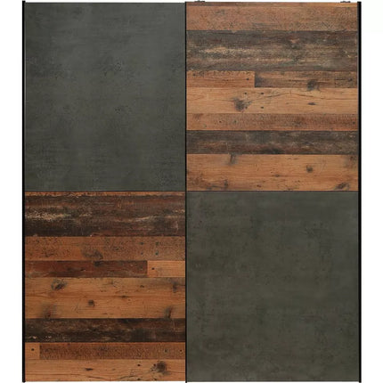 UNICORN Wardrobe country brown matt black Width 170.2 cm Depth 61.2 cm Height 190.5 cm