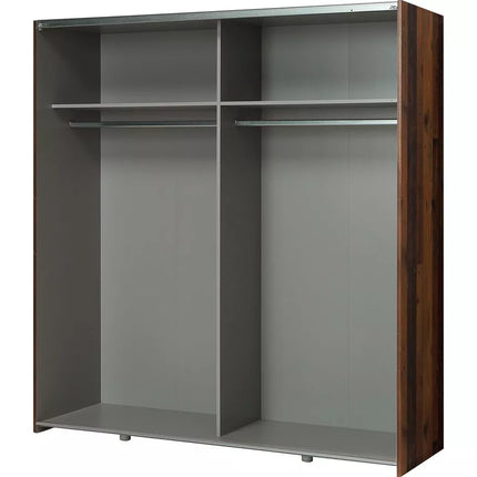 UNICORN Wardrobe country brown matt black Width 170.2 cm Depth 61.2 cm Height 190.5 cm