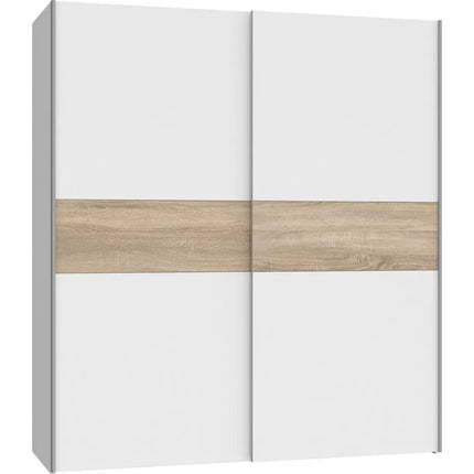 UNICORN Wardrobe sliding door cabinet white brown Width 170.3 cm Depth 61.2 cm Height 190.5 cm