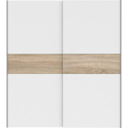 UNICORN Wardrobe sliding door cabinet white brown Width 170.3 cm Depth 61.2 cm Height 190.5 cm