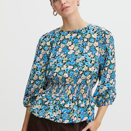 UNICORN Women's blouse blue floral xs s m l xl