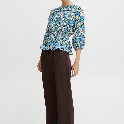 UNICORN Women's blouse blue floral xs s m l xl