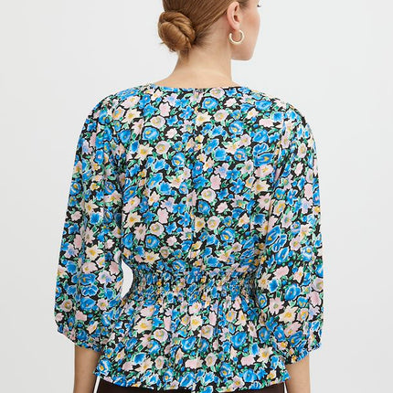UNICORN Women's blouse blue floral xs s m l xl