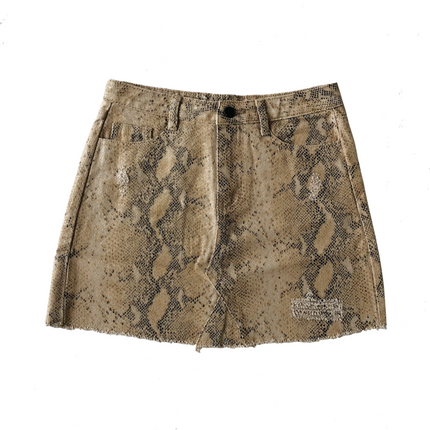 UNICORN Women's skirt snake print leather brown s m l