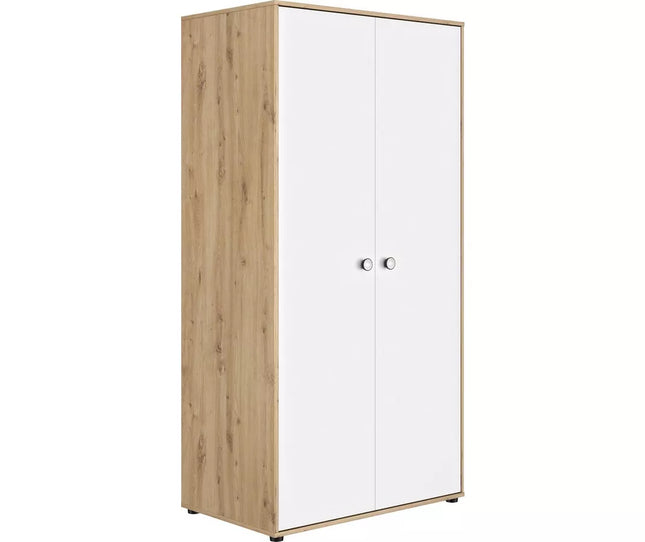 UNICORN Wardrobe white brown Width 93 cm Depth 56 cm Height 184 cm