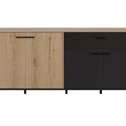 UNICORN Sideboard wall unit modern light brown black Width 180 cm Depth 40 cm Height 81 cm