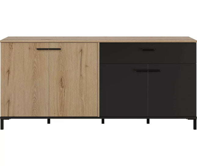 UNICORN Sideboard wall unit modern light brown black Width 180 cm Depth 40 cm Height 81 cm