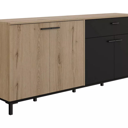 UNICORN Sideboard wall unit modern light brown black Width 180 cm Depth 40 cm Height 81 cm