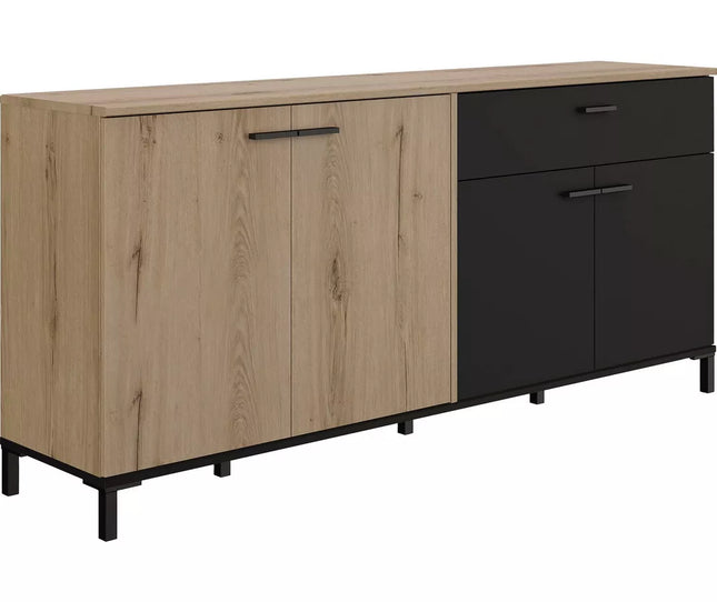 UNICORN Sideboard wall unit modern light brown black Width 180 cm Depth 40 cm Height 81 cm