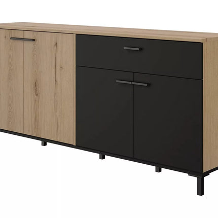 UNICORN Sideboard wall unit modern light brown black Width 180 cm Depth 40 cm Height 81 cm