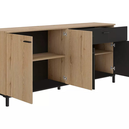 UNICORN Sideboard wall unit modern light brown black Width 180 cm Depth 40 cm Height 81 cm