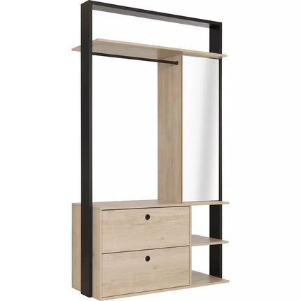 UNICORN Wardrobe open modern oak brown white Width 115 cm Depth 45 cm Height 200 cm