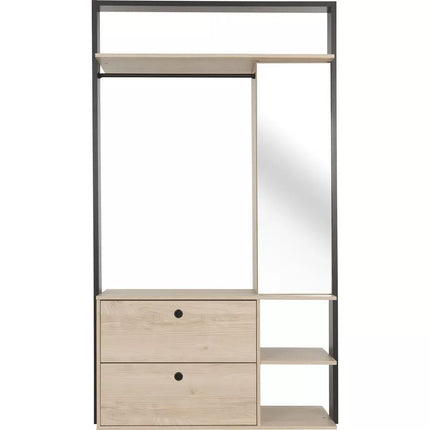 UNICORN Wardrobe open modern oak brown white Width 115 cm Depth 45 cm Height 200 cm
