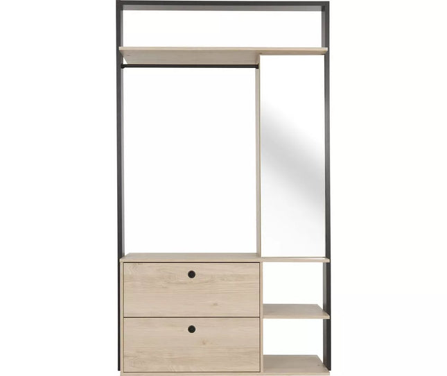 UNICORN Wardrobe open modern oak brown white Width 115 cm Depth 45 cm Height 200 cm