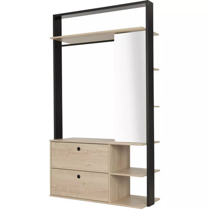 UNICORN Wardrobe open modern oak brown white Width 115 cm Depth 45 cm Height 200 cm