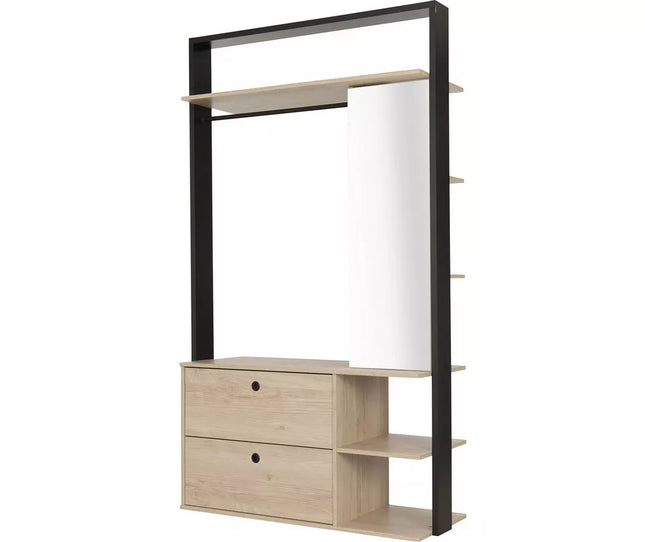 UNICORN Wardrobe open modern oak brown white Width 115 cm Depth 45 cm Height 200 cm