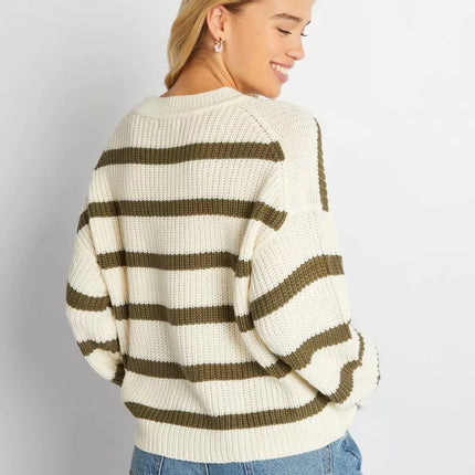 UNICORN Women's sweater striped beige pink green orange black s m l xl