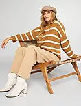 UNICORN Women's sweater striped beige pink green orange black s m l xl
