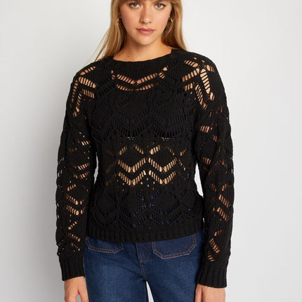 UNICORN Women's sweater crocheted black xs s m l xl