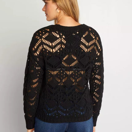 UNICORN Women's sweater crocheted black xs s m l xl