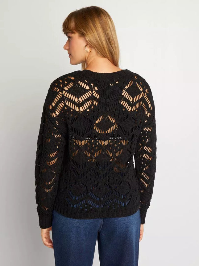 UNICORN Women's sweater crocheted black xs s m l xl