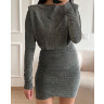 UNICORN Women's dress silver with glitter s m l