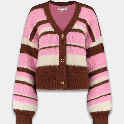 Harper & Yve Noor cardigan multi stripe pink