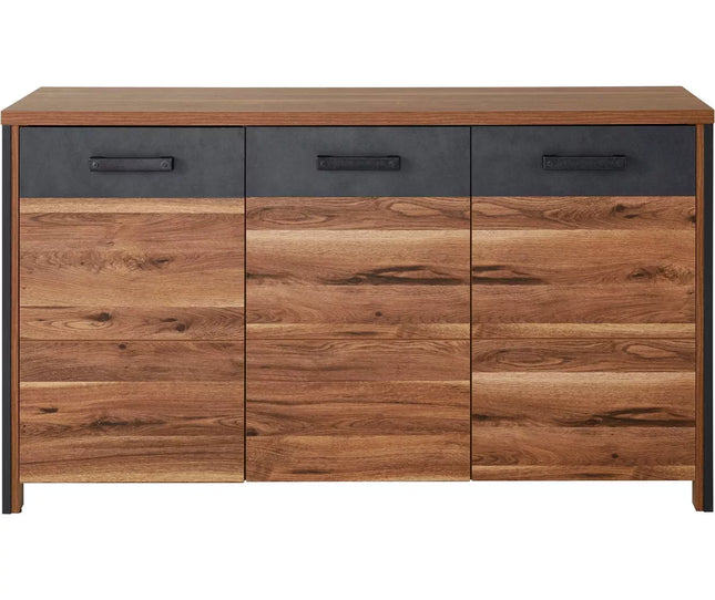 UNICORN Sideboard wall unit modern dark gray brown Width 142 cm Depth 44 cm Height 80.5 cm