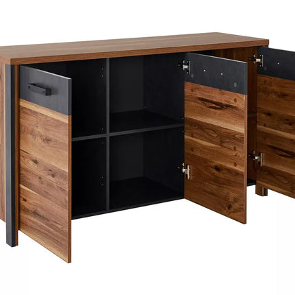 UNICORN Sideboard wall unit modern dark gray brown Width 142 cm Depth 44 cm Height 80.5 cm