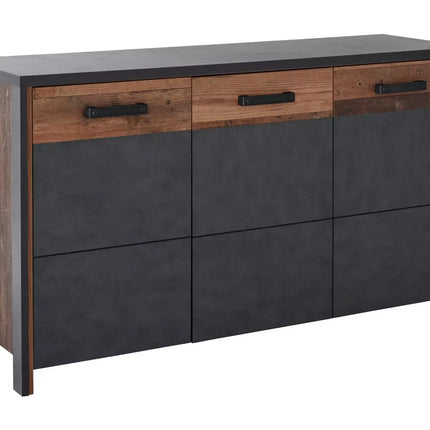 UNICORN Sideboard wall unit modern dark gray brown Width 142 cm Depth 44 cm Height 80.5 cm