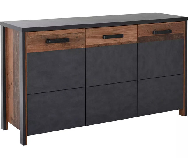 UNICORN Sideboard wall unit modern dark gray brown Width 142 cm Depth 44 cm Height 80.5 cm