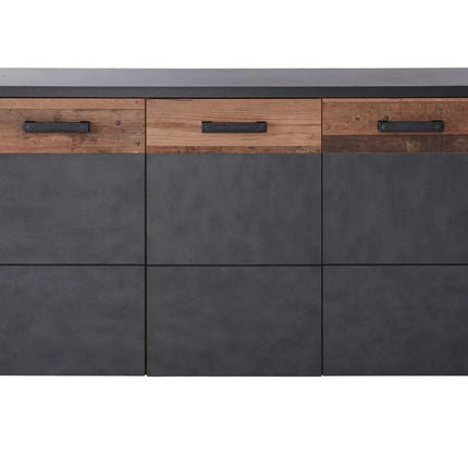 UNICORN Sideboard wall unit modern dark gray brown Width 142 cm Depth 44 cm Height 80.5 cm