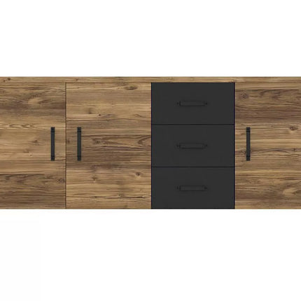 UNICORN Dresser wall unit rural modern brown black Width 192 cm Depth 43 cm Height 79 cm