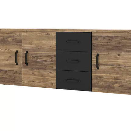 UNICORN Dresser wall unit rural modern brown black Width 192 cm Depth 43 cm Height 79 cm