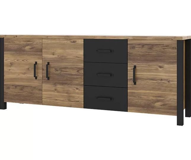 UNICORN Dresser wall unit rural modern brown black Width 192 cm Depth 43 cm Height 79 cm