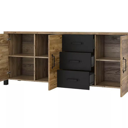UNICORN Dresser wall unit rural modern brown black Width 192 cm Depth 43 cm Height 79 cm