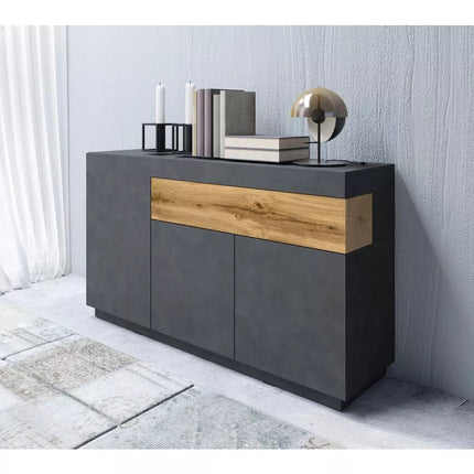 UNICORN Sideboard wall unit modern black white gray brown 150 cm