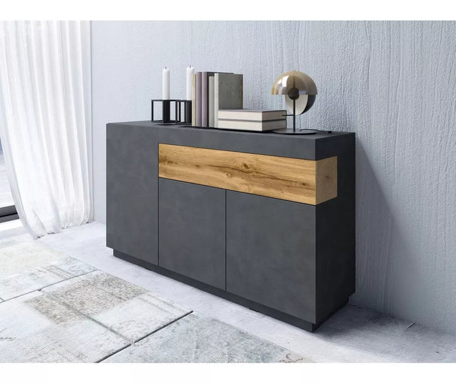 UNICORN Sideboard wall unit modern black white gray brown 150 cm